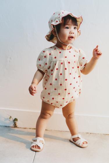 BODY BRODERIE FLEURS - Écru / Rouge de Zara - Image 4