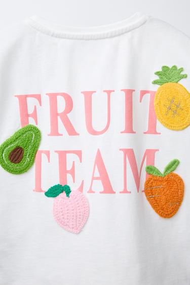 EMBROIDERED FRUIT PATCH T-SHIRT - White by Zara - Image 3
