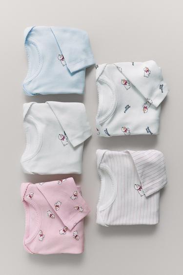 Zara FIVE-PACK OF SHEEP BODYSUITS - Pink
