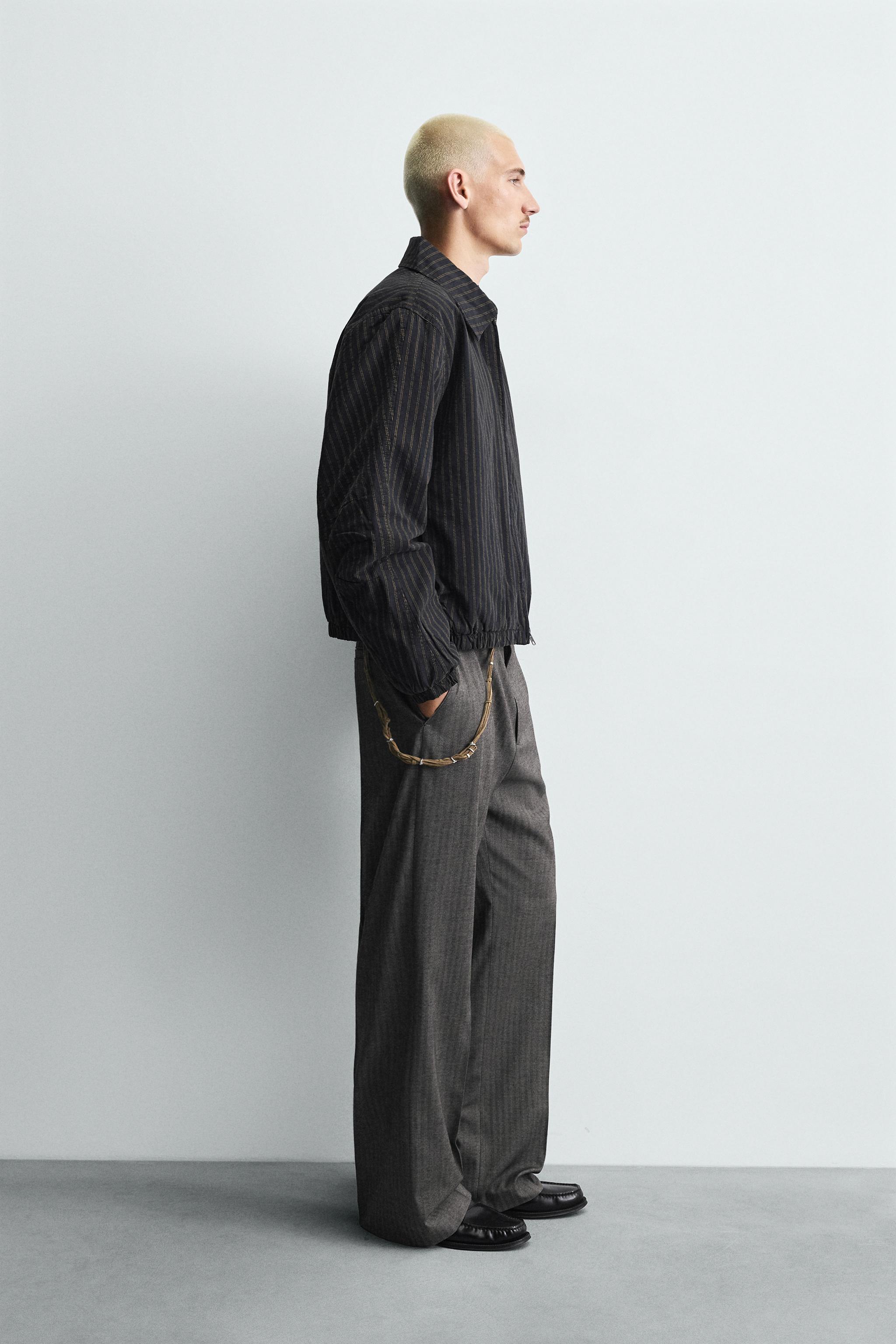 STRIPED CROPPED FIT JACKET