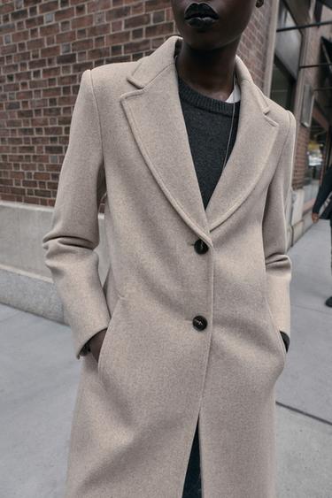 MANTEAU ÉPAULETTES DOUX - Marron clair de Zara - Image 4