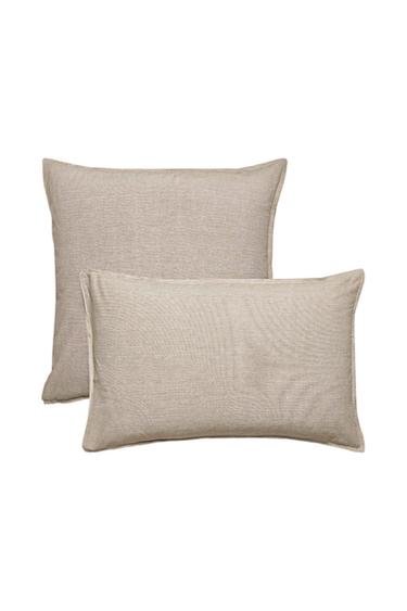 Zara REVERSIBLE STRIPED PILLOWCASE - Beige
