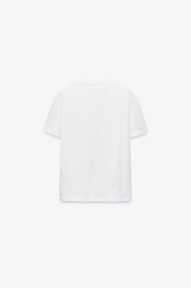 BASIC COTTON T-SHIRT - White by Zara - Image 5