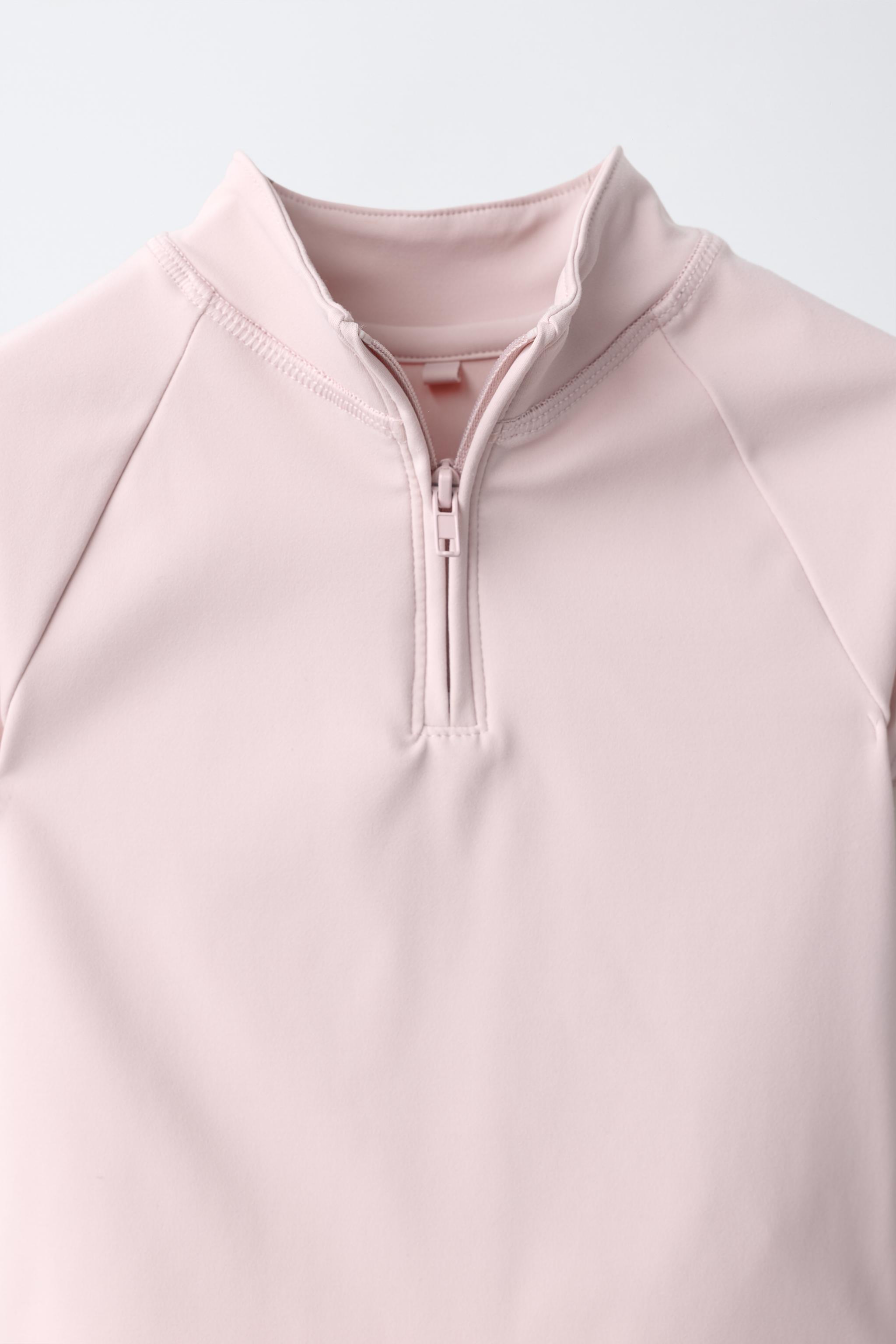 SPORTY ZIP T-SHIRT - Khaki | ZARA United States