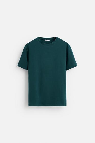 CAMISETA BÁSICA SLIM FIT - Verde pato de Zara