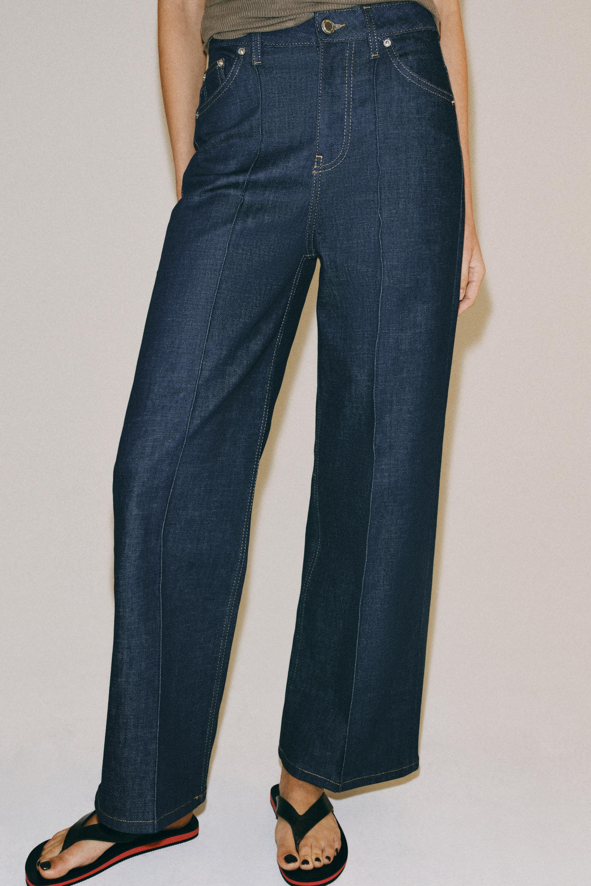 ZW COLLECTION WIDE-LEG HIGH-WAIST JEANS — Blue