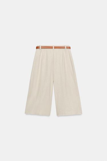BERMUDA LONGUE À CEINTURE - Beige clair de Zara - Image 6