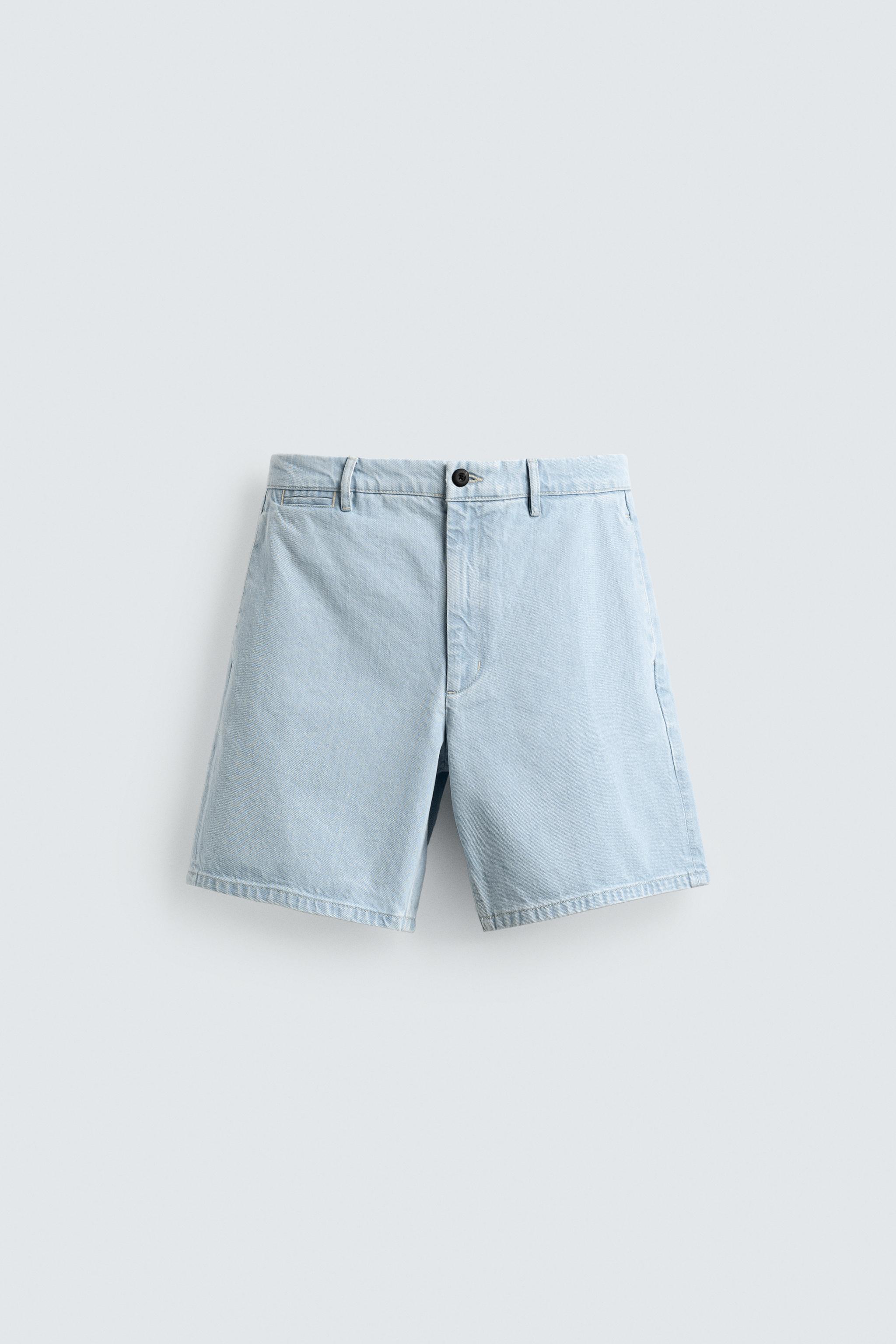 DENIM CHINO BERMUDA SHORTS - Light blue | ZARA Singapore