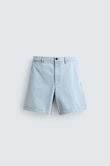 DENIM CHINO BERMUDA SHORTS - Light blue by Zara