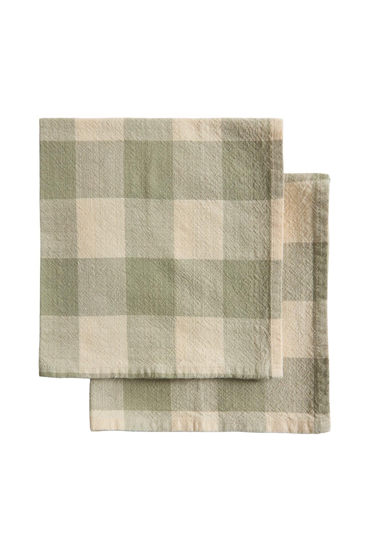 DYED THREAD CHECK NAPKINS (PACK OF 2)