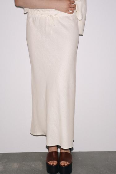 ZW COLLECTION LINEN SHORT SLEEVE TOP - Ecru by Zara - Image 2