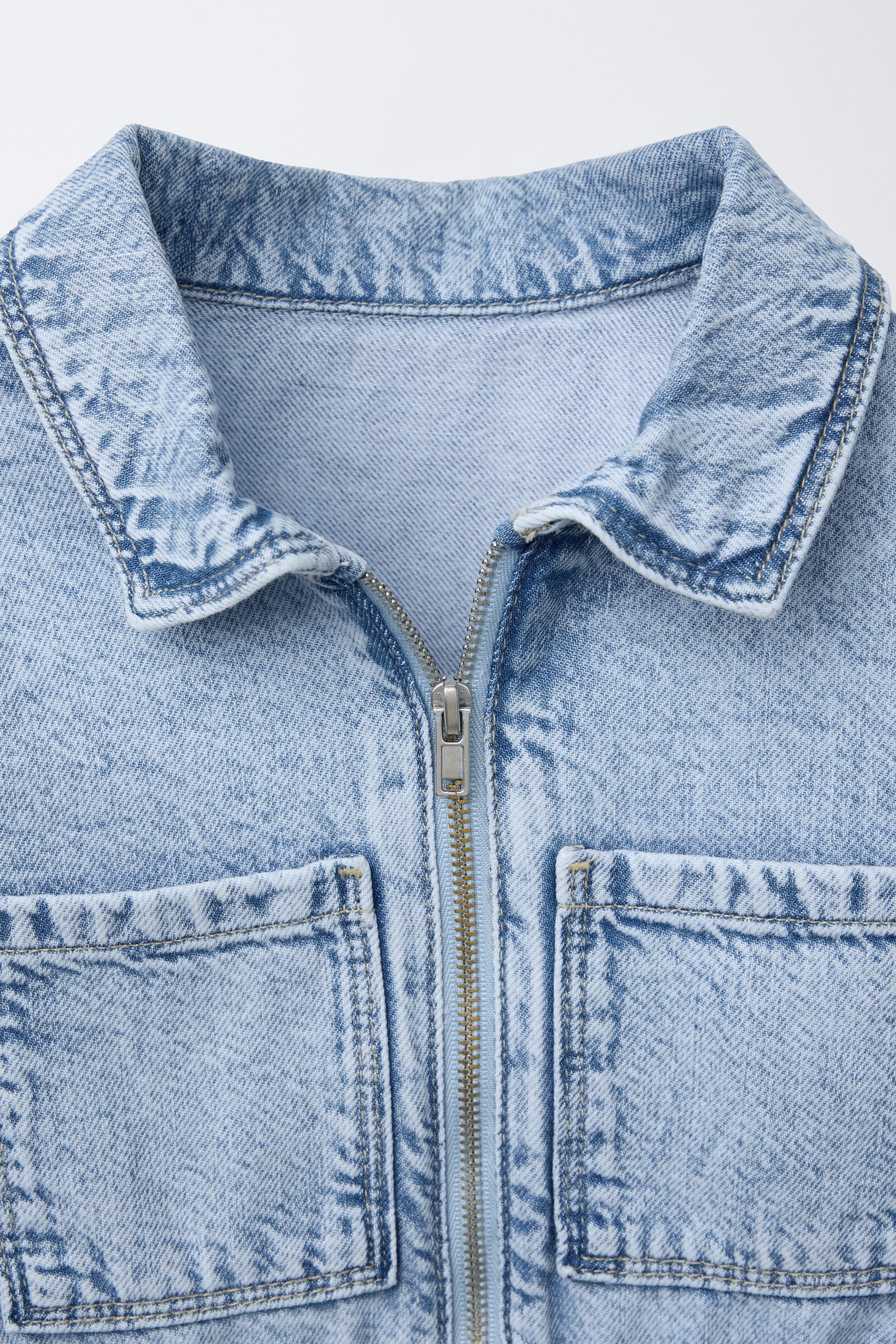ZIPPER DENIM JUMPSUIT - Light blue | ZARA United States
