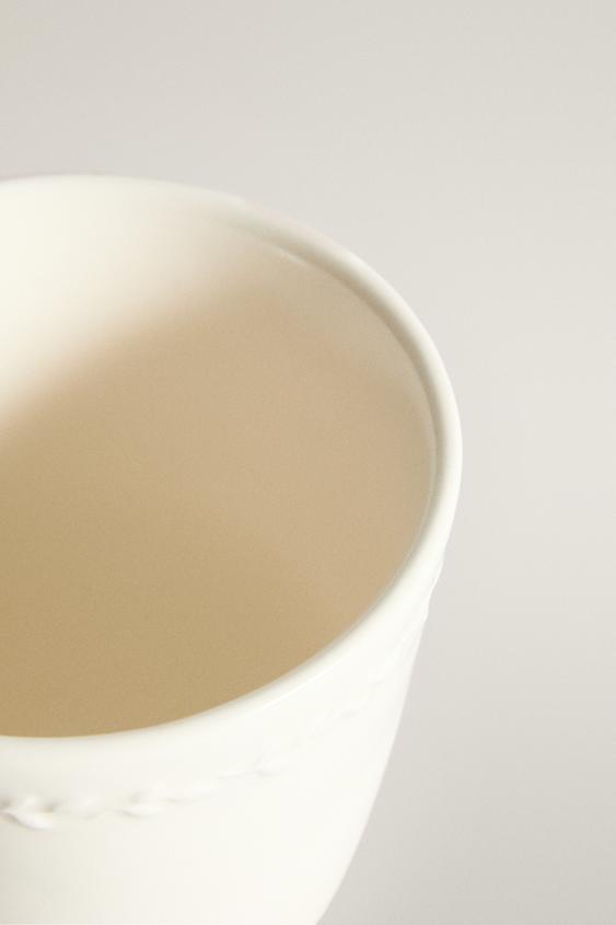 TASSE EN FAÏENCE À BORD RELIEF - Crème de Zara - Image 3