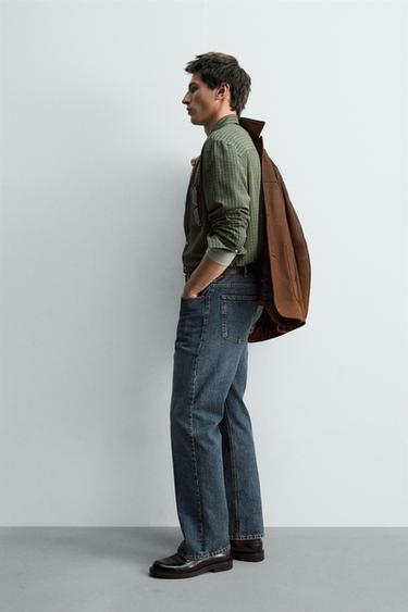 REGULAR FIT CHECK SHIRT - Brown / Green by Zara - Image 3