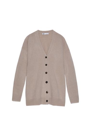 BUTTONED CASHMERE CARDIGAN