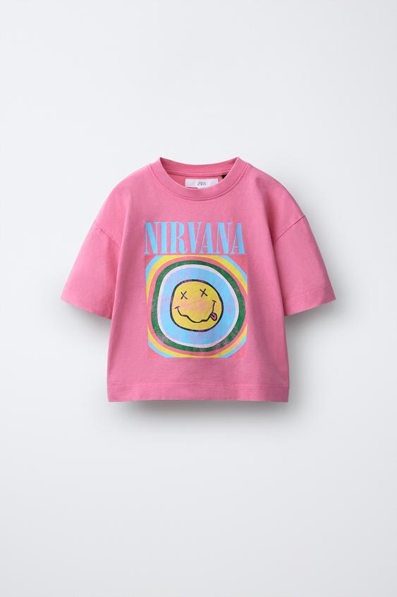 CAMISETA ESTAMPADO NIRVANA ® - Rosa de Zara - Imagen 0