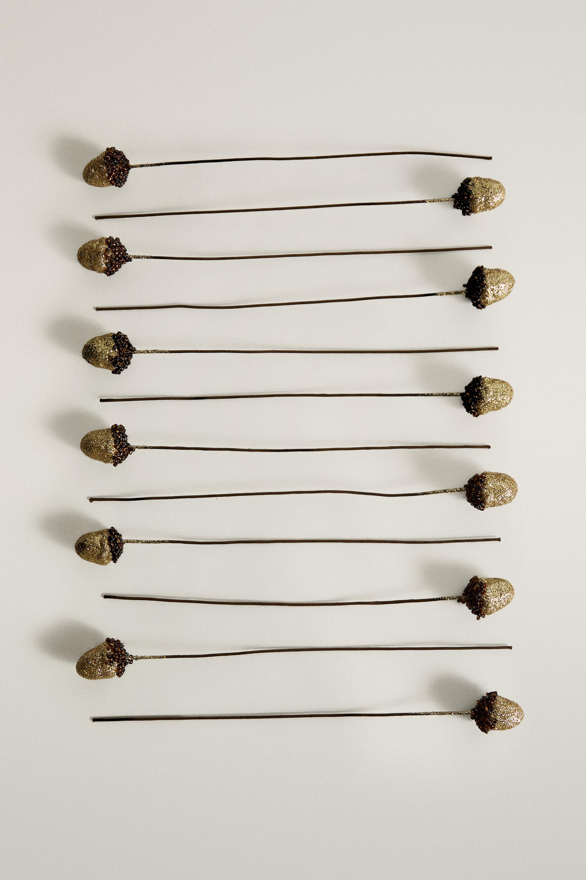 LOT DE DÉCORATIONS DE NOËL GLANDS (LOT DE 12)