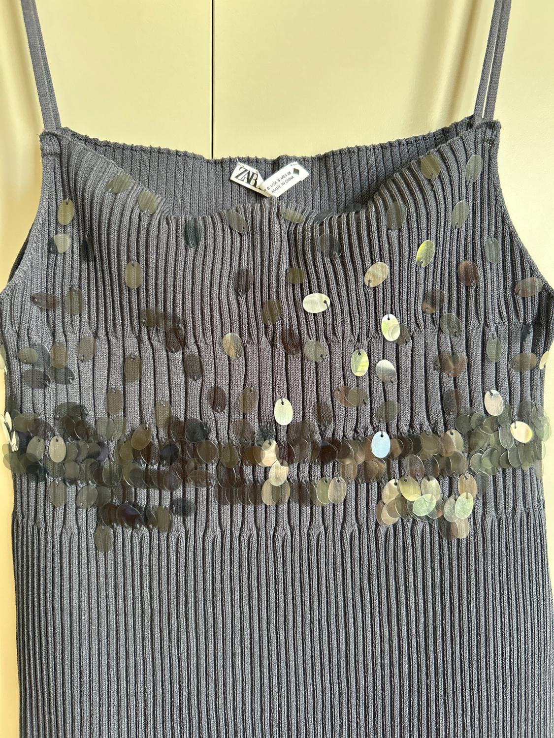 SEQUINNED RIB KNIT DRESS - Image 3