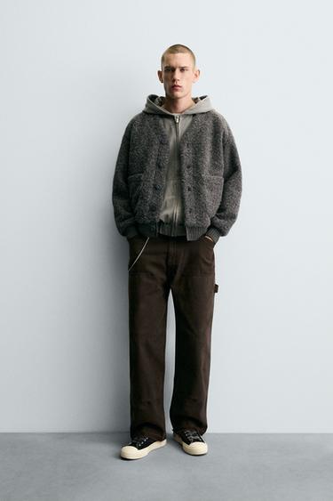 TEXTURED CARDIGAN WITH POCKETS - Grey by Zara - Image 0