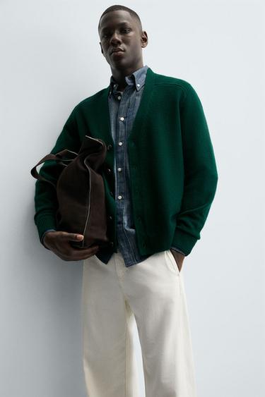 GILET EN LAINE ET CACHEMIRE - Vert de Zara - Image 5