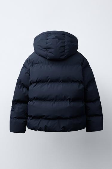 WATER-REPELLENT LABELLED PADDED COAT - Navy blue by Zara - Image 3