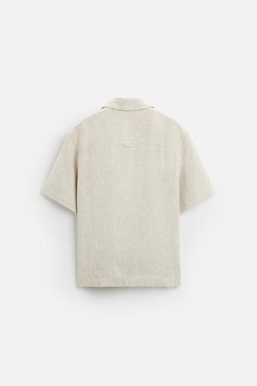 CHEMISE 100 % LIN - Beige clair de Zara - Image 6