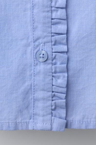 CHEMISE À VOLANTS - Bleu moyen de Zara - Image 3