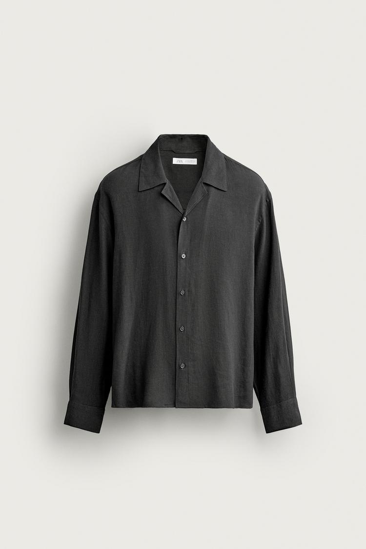 Camisa fluida viscosa lino