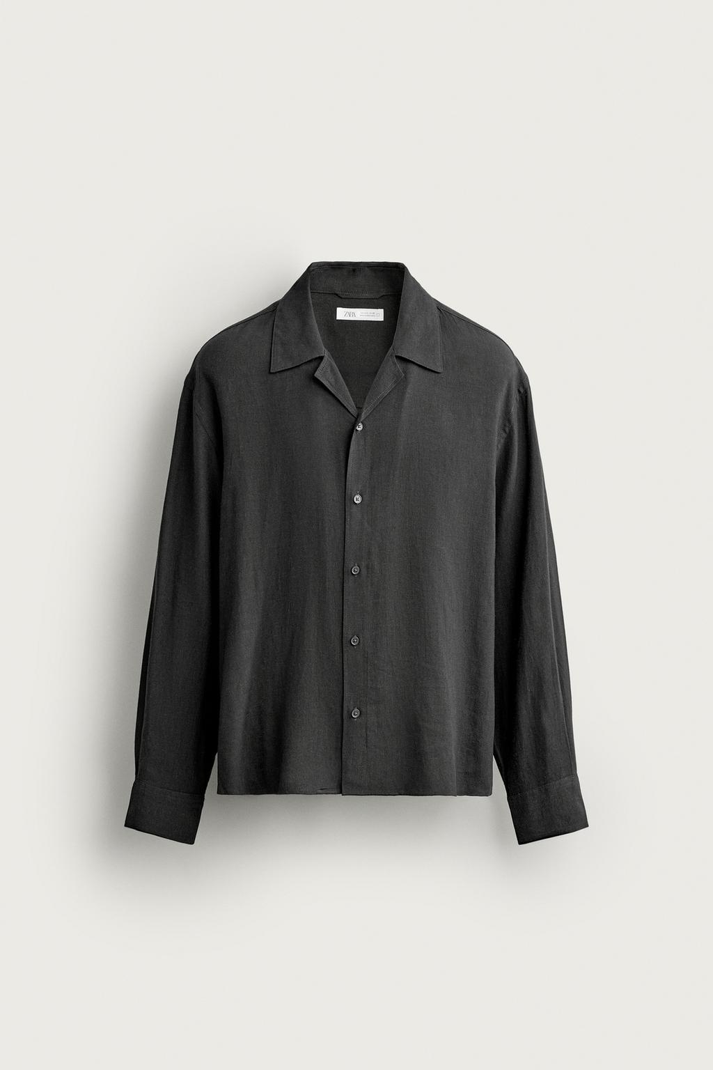 VISCOSE-LINEN BLEND SHIRT