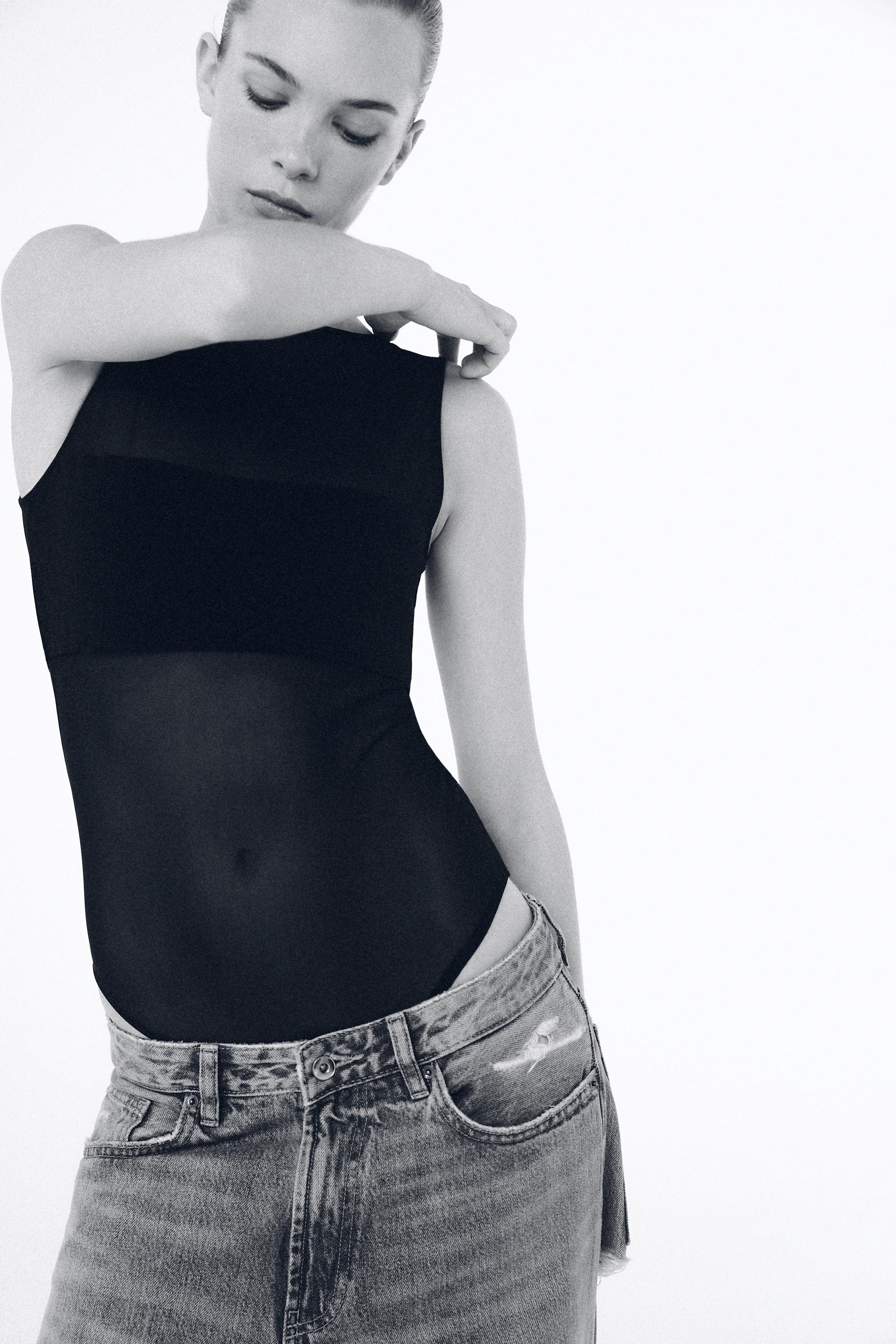 COMBINED TULLE BODYSUIT - Black | ZARA South Africa