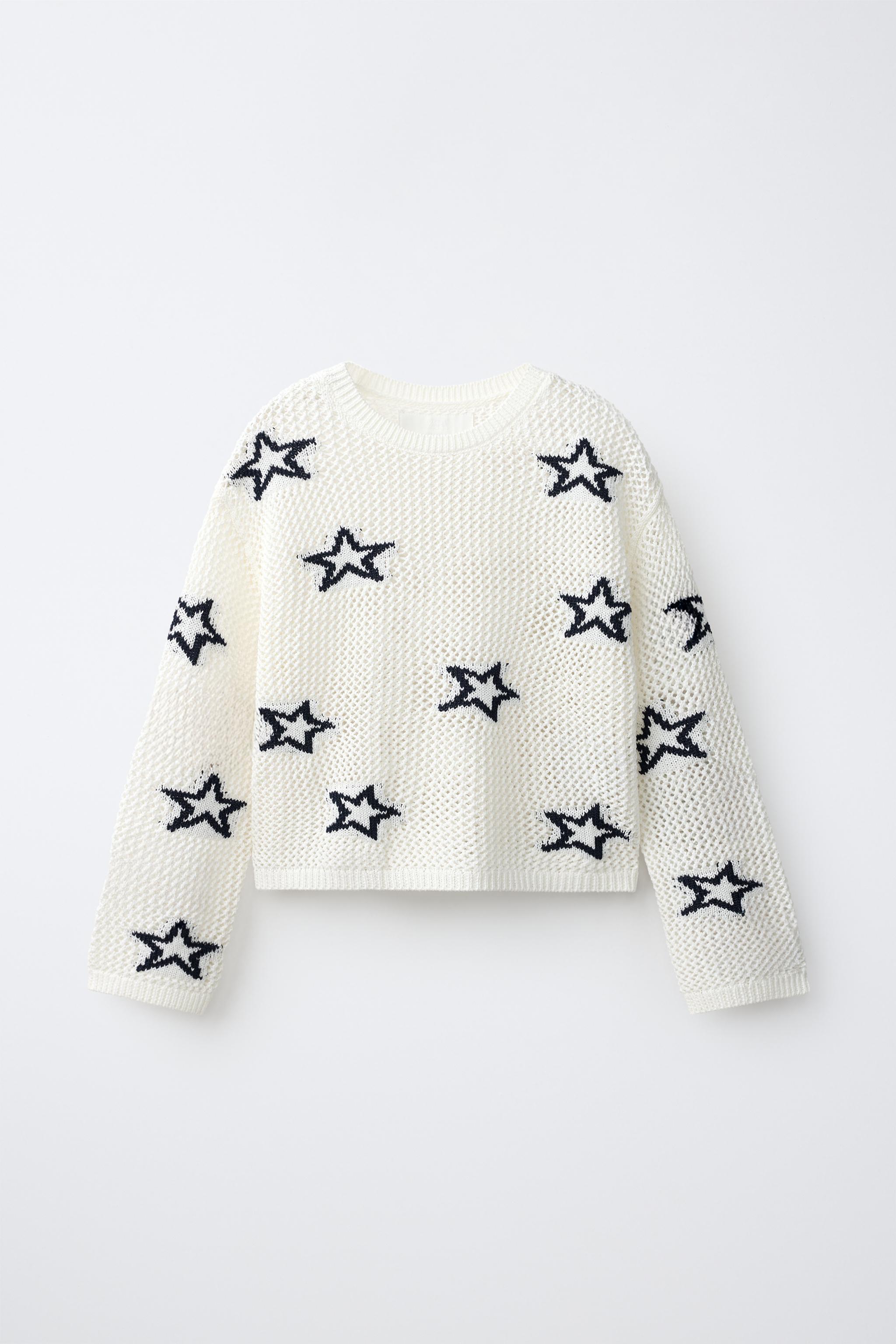 スタープリント クルーネックセーター - エクリュ | ZARA Japan / 日本
