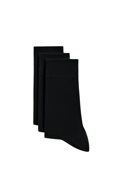 CALCETINES MERCERIZADOS PACK 3 - Negro de Zara