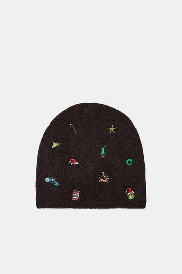GORRO BEANIE BORDADOS GRINCH™ - Marrón de Zara