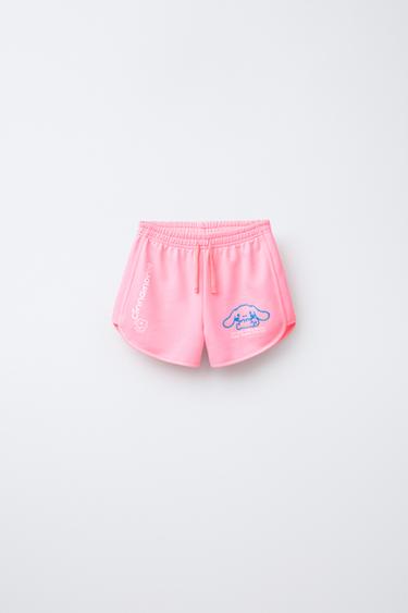 CINNAMOROLL © SANRIO RAISED BERMUDA SHORTS - Neon pink by Zara