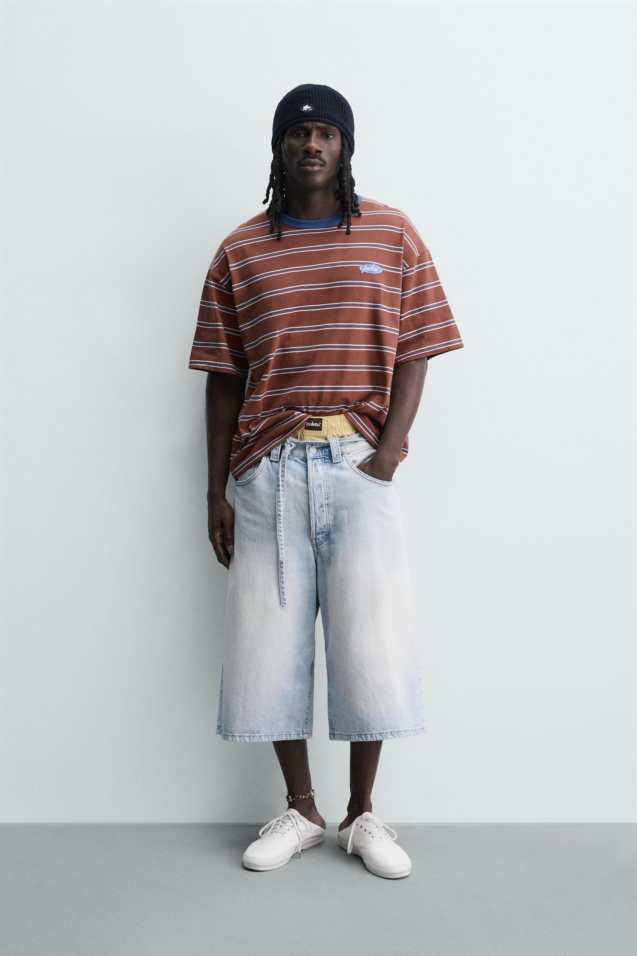 Мужские футболки Zara PUKAS SURF X ZARA STRIPED JACQUARD T-SHIRT