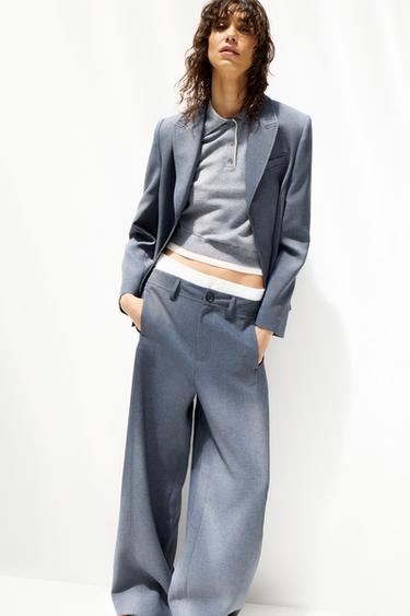 Zara HIDDEN BUTTON BLAZER - Gray marl