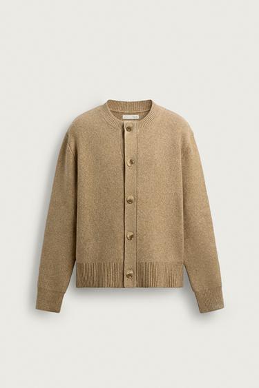 TEXTURED RELAXED FIT CARDIGAN - Beige by Zara