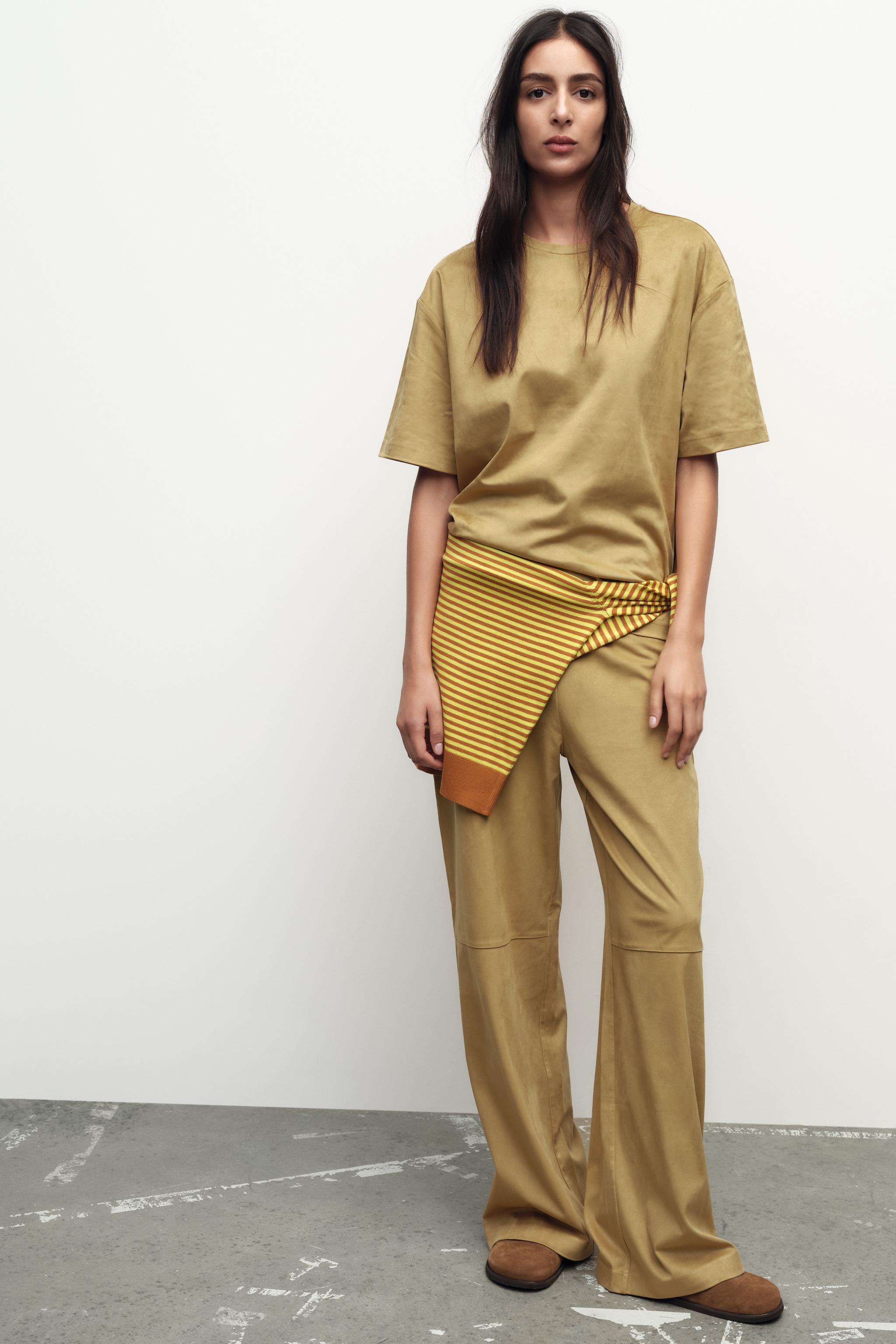 スエード風パンツ - ミディアムキャメル | ZARA Japan / 日本