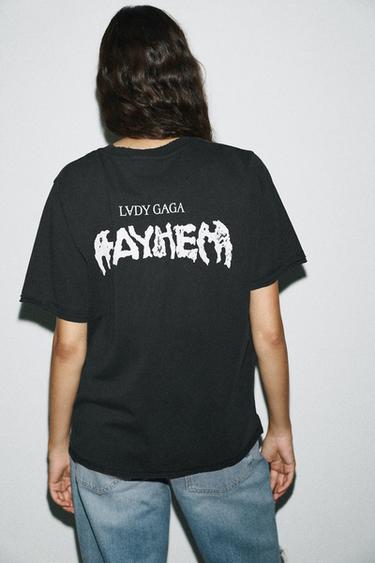 LADY GAGA FADED-EFFECT T-SHIRT - Black by Zara - Image 3