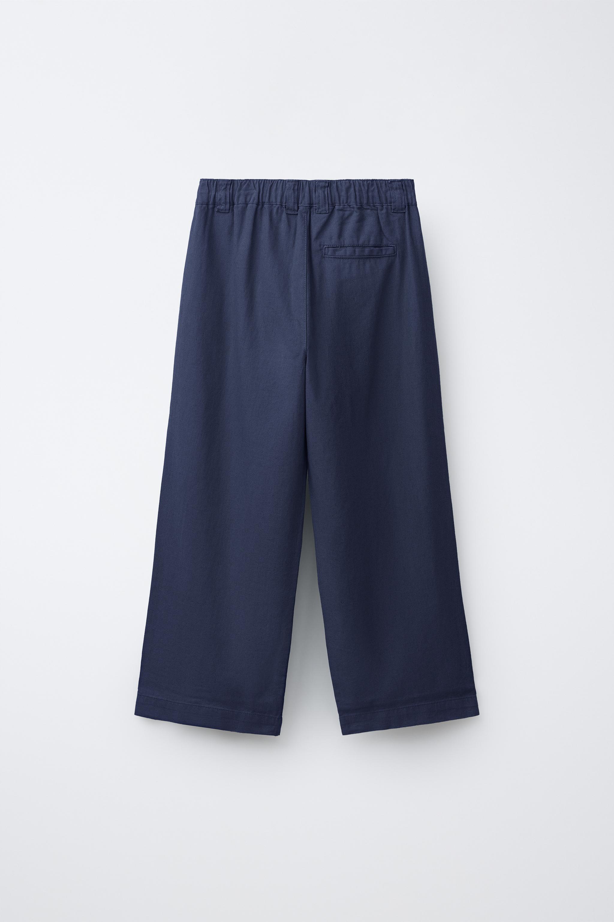 STRAIGHT-LEG COTTON LINEN PANTS