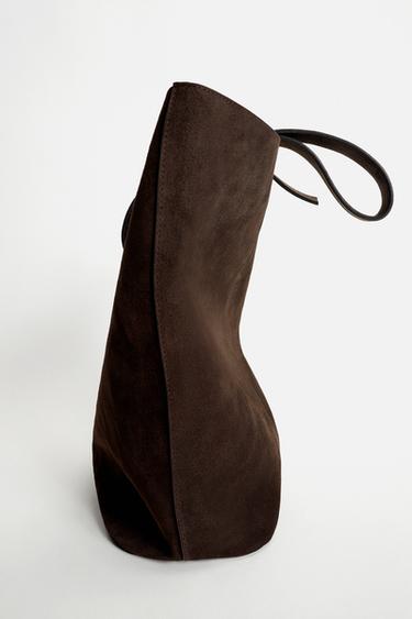 LEATHER HANDBAG - LIMITED EDITION - Brown by Zara