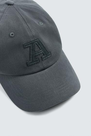 CAP WITH LETTER PATCH - Blue by Zara - Image 2