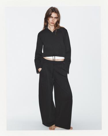 PANTALLONA BALLOON INTERLOCK - Ngjyrë plumbi i errët nga Zara