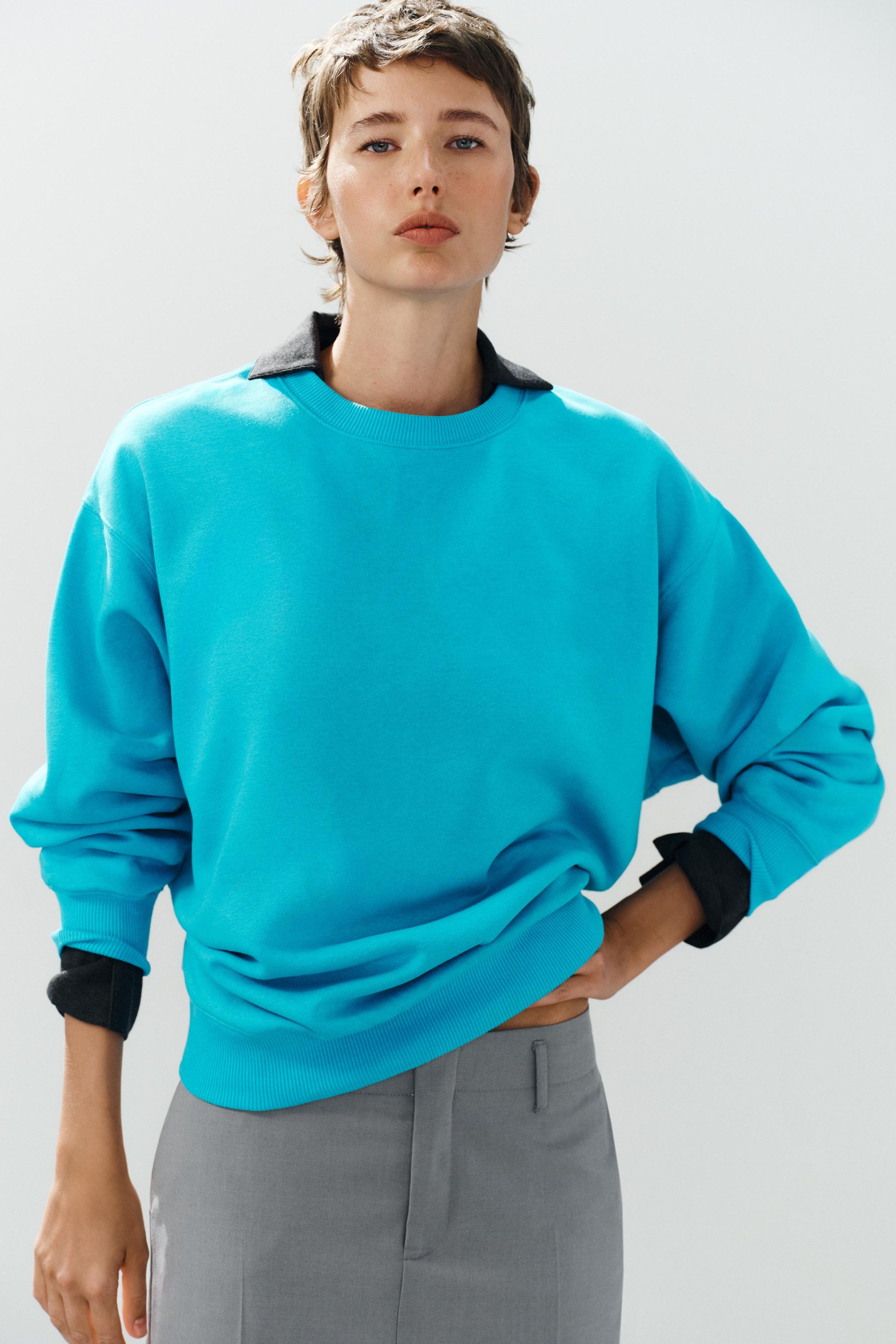 Женские худи Zara BASIC LONG SLEEVE SWEATSHIRT — фото 2
