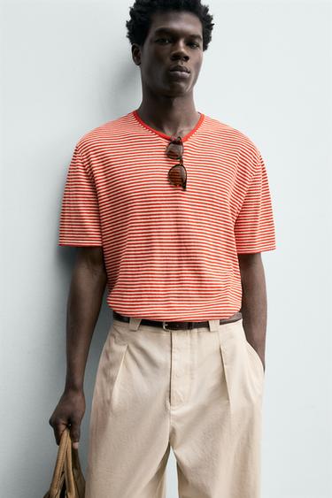 COTTON/LYOCELL STRAIGHT-LEG TROUSERS - Sand by Zara - Image 6