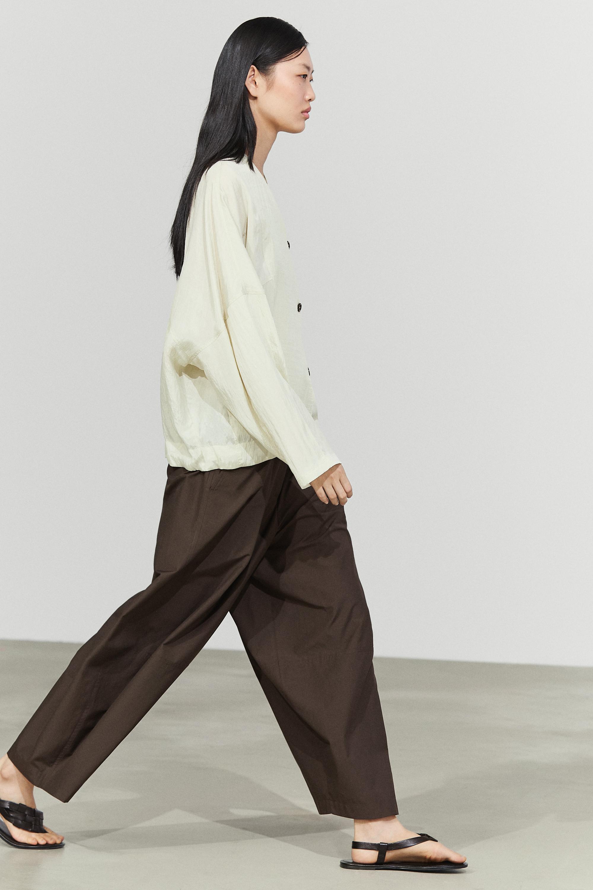 Fluid wrap shirt with button detail