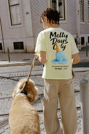 CAMISETA ESTAMPADO HELADO - Amarillo de Zara