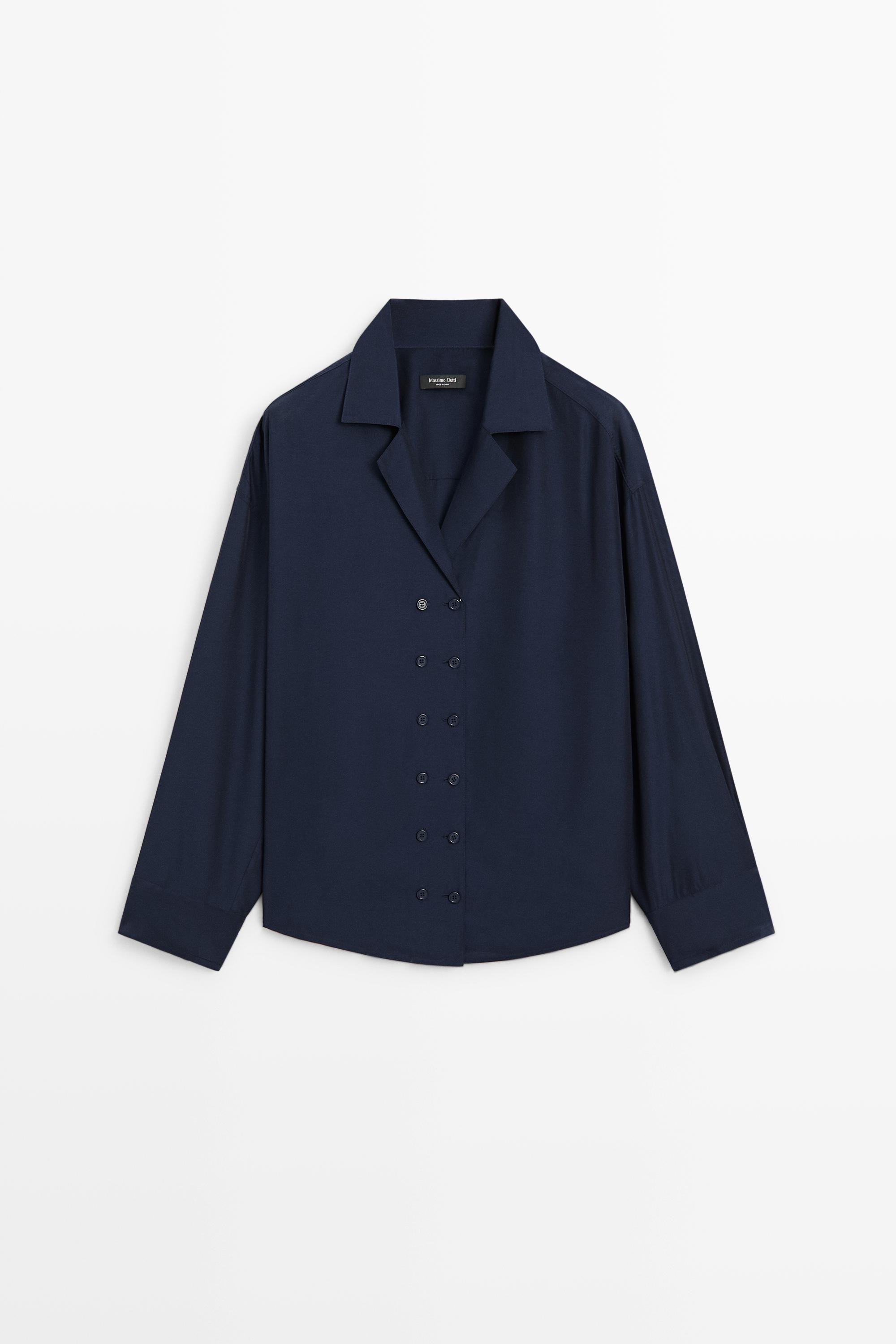 Flowing double-breasted shirt