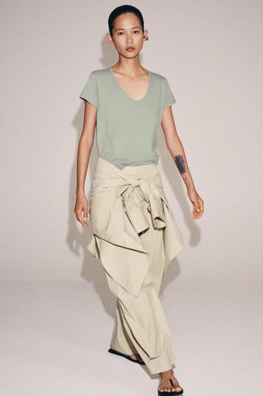 CAMISETA ALGODÓN MANGA CORTA - Azul claro de Zara - Imagen 0