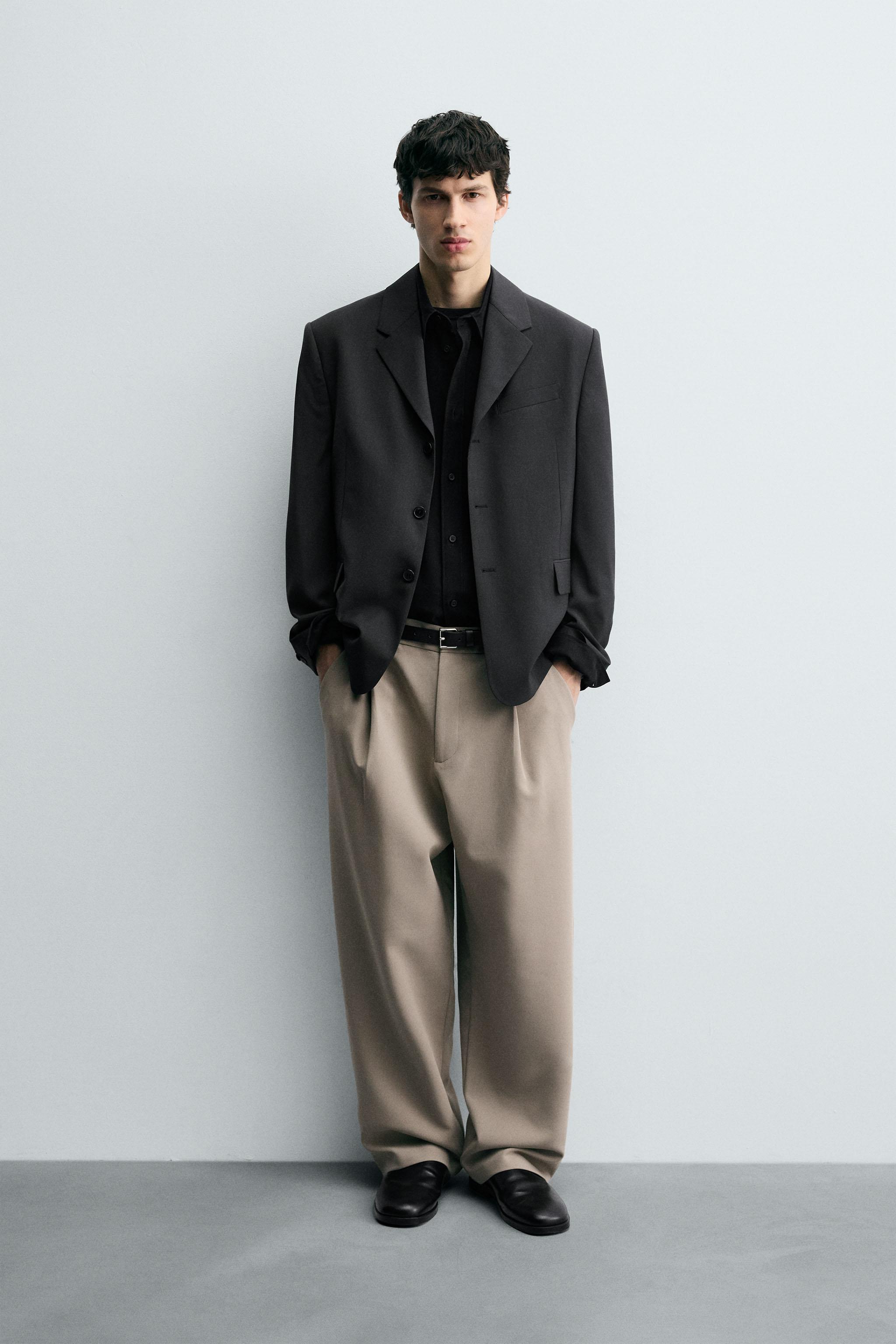 PLEATED RELAXED FIT PANTS - Light tan | ZARA United States
